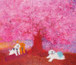 岩渕ケイ子／IWABUCHI keiko：咲く花の中に 227.3×193.7 油彩