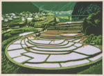 前田　光一／MAEDA koichi：あらぎ島の棚田（和歌山、有田川町） 40×55 木版