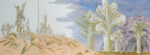根廻　　晶／NEMAWARI masa：遥か（白い木のある風景） 130.3×350 油彩