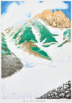 桐野　幸子／KIRINO sachiko：雲生まれる、白馬大雪渓 45×32 木版