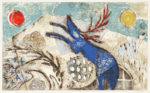 髙橋キョウシロウ／TAKAHASHI kyoshiro Deer's Wind－1 42×69 銅版・コラグラフ